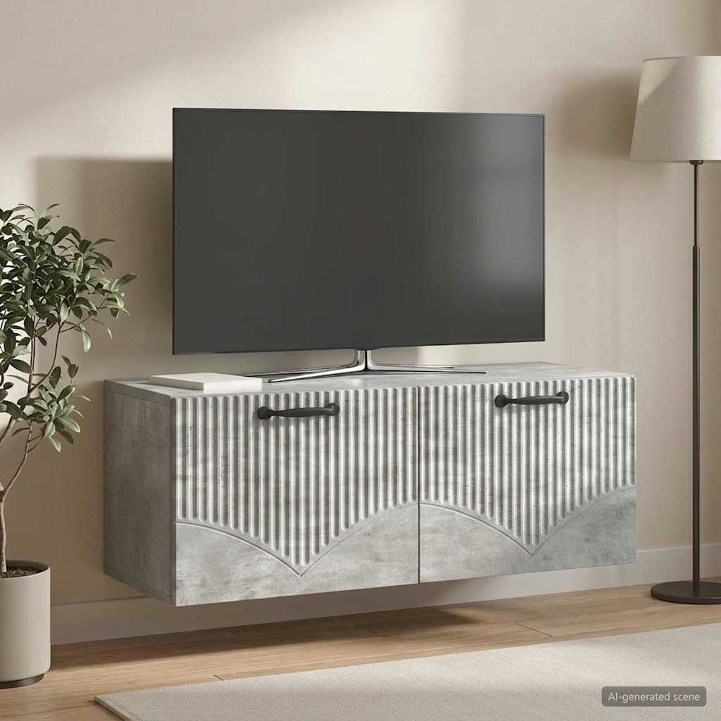 vidaXL Wall-Mounted TV Cabinet Concrete Grey 78.5 x 31 x 30 cm