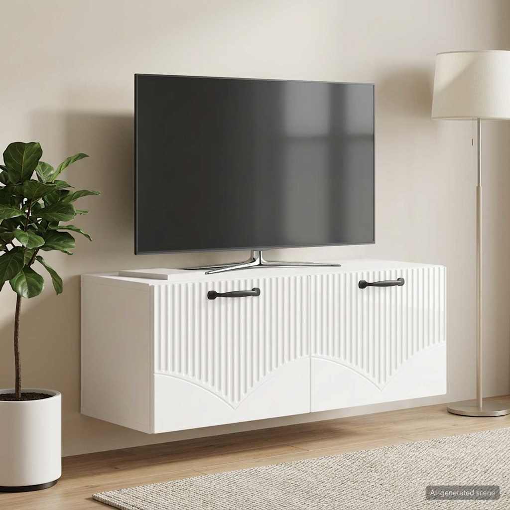 vidaXL Wall-Mounted TV Cabinet High Gloss White 78.5 x 31 x 30 cm