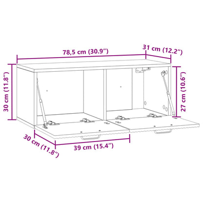 vidaXL Wall-Mounted TV Cabinet High Gloss White 78.5 x 31 x 30 cm