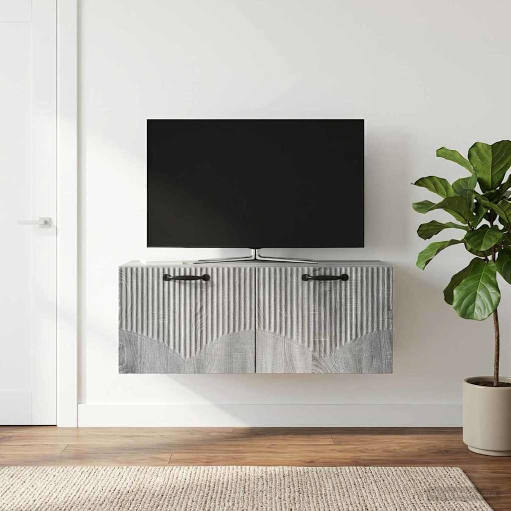 vidaXL Wall-Mounted TV Cabinet Grey Sonoma 78.5 x 31 x 30 cm