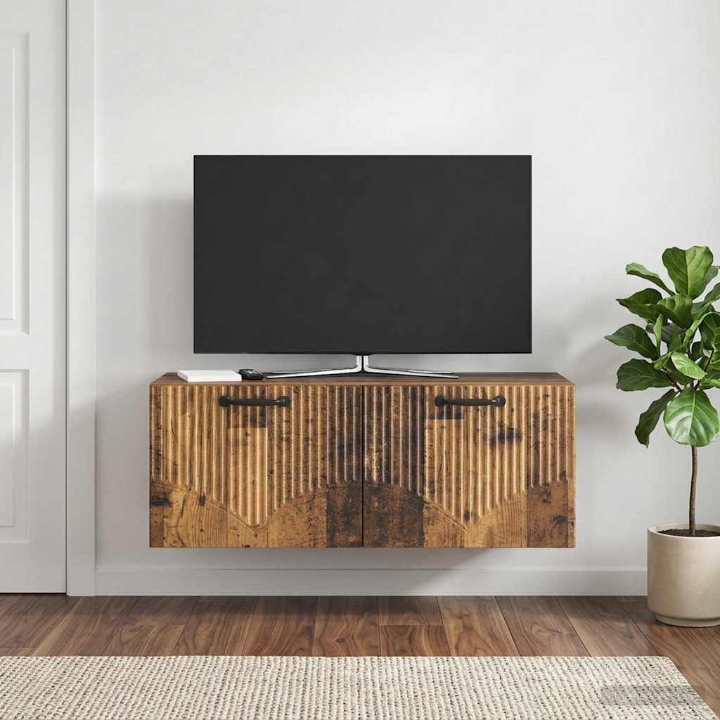 vidaXL Wall-Mounted TV Cabinet Old Wood 78.5 x 31 x 30 cm