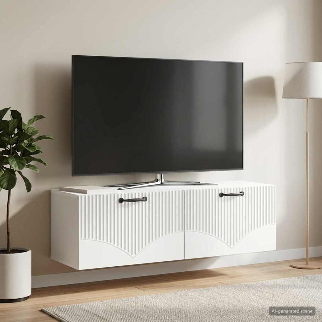 vidaXL Wall-Mounted TV Cabinet White 98 x 31 x 30 cm Engineered Wood