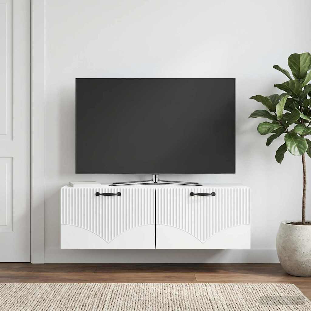 vidaXL Wall-Mounted TV Cabinet White 98 x 31 x 30 cm Engineered Wood