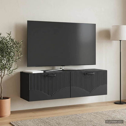 vidaXL Wall-Mounted TV Cabinet Black 98 x 31 x 30 cm Engineered Wood