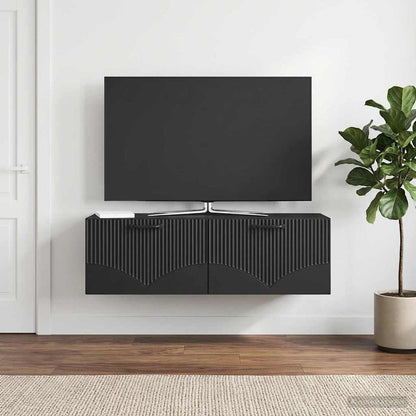 vidaXL Wall-Mounted TV Cabinet Black 98 x 31 x 30 cm Engineered Wood