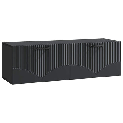 vidaXL Wall-Mounted TV Cabinet Black 98 x 31 x 30 cm Engineered Wood