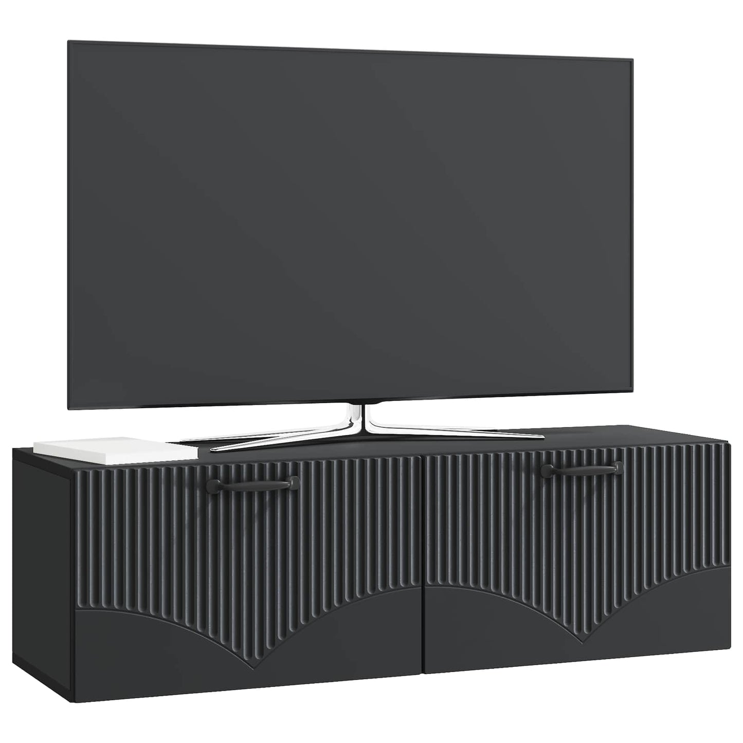vidaXL Wall-Mounted TV Cabinet Black 98 x 31 x 30 cm Engineered Wood