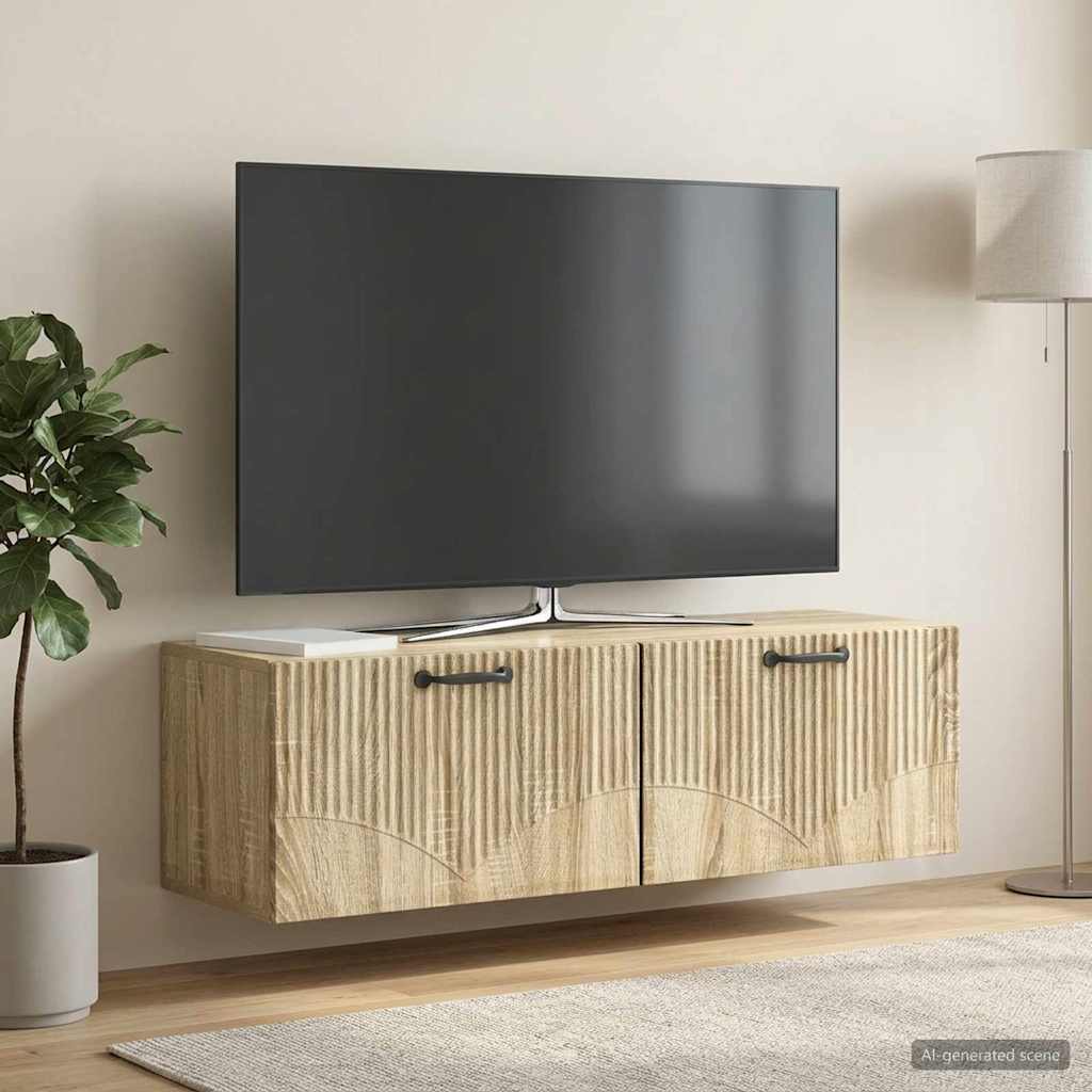 vidaXL Wall-Mounted TV Cabinet Sonoma Oak 98 x 31 x 30 cm