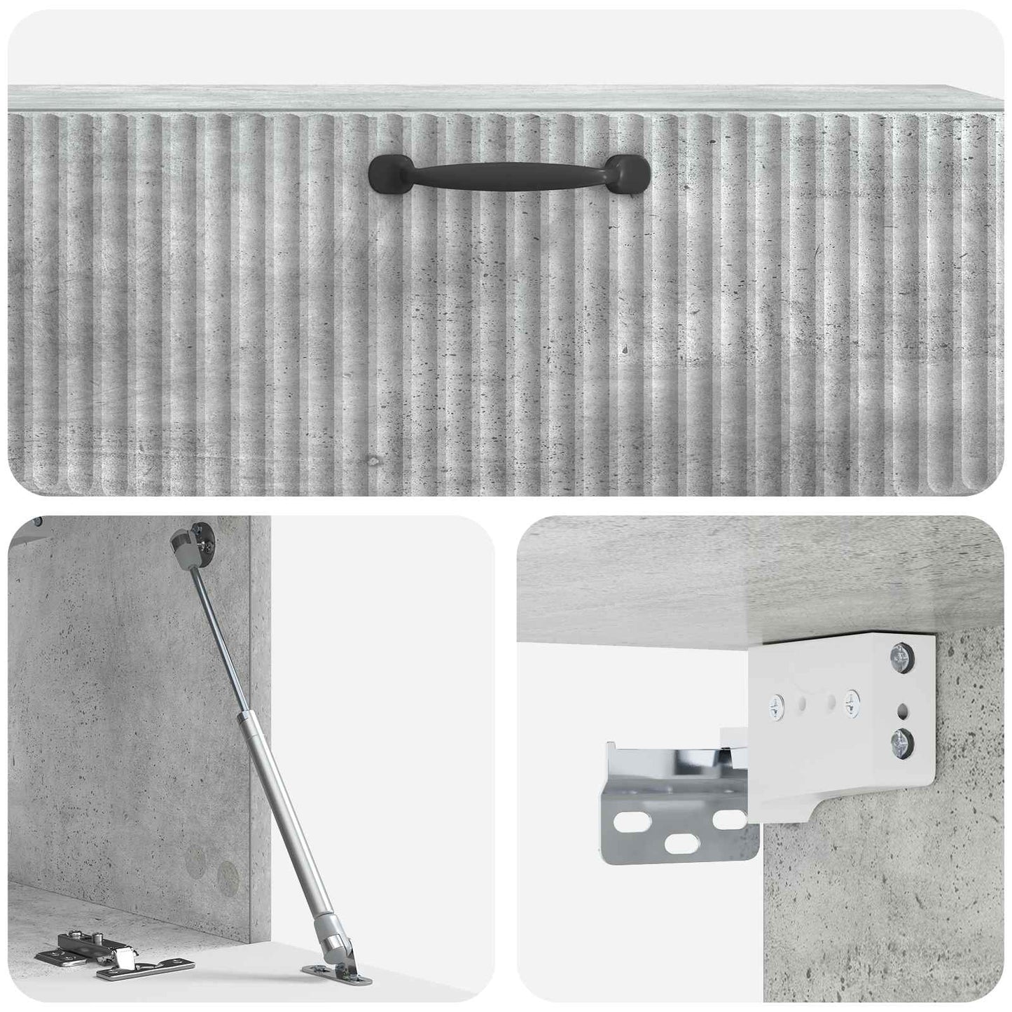 vidaXL Wall-Mounted TV Cabinet Concrete Grey 98 x 31 x 30 cm