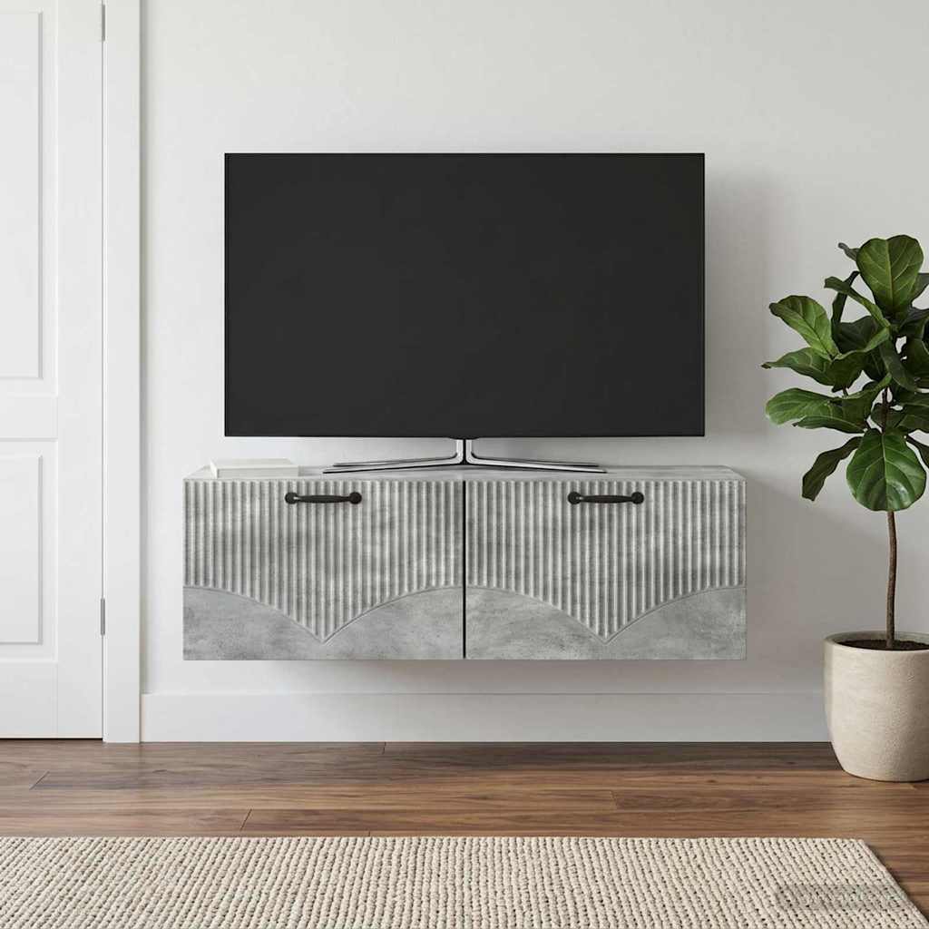 vidaXL Wall-Mounted TV Cabinet Concrete Grey 98 x 31 x 30 cm