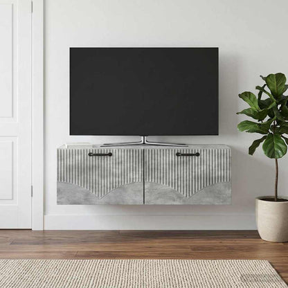vidaXL Wall-Mounted TV Cabinet Concrete Grey 98 x 31 x 30 cm