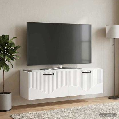 vidaXL Wall-Mounted TV Cabinet High Gloss White 98 x 31 x 30 cm