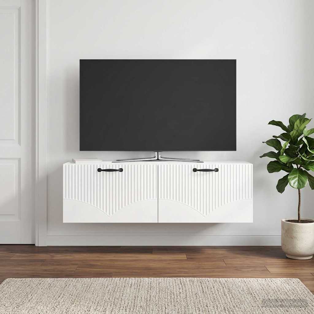 vidaXL Wall-Mounted TV Cabinet High Gloss White 98 x 31 x 30 cm