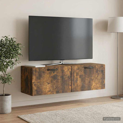 vidaXL Wall-Mounted TV Cabinet Smoked Oak 98 x 31 x 30 cm