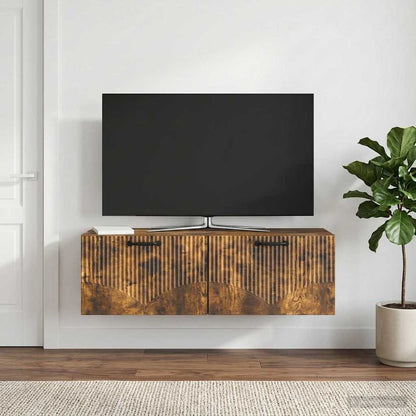 vidaXL Wall-Mounted TV Cabinet Smoked Oak 98 x 31 x 30 cm