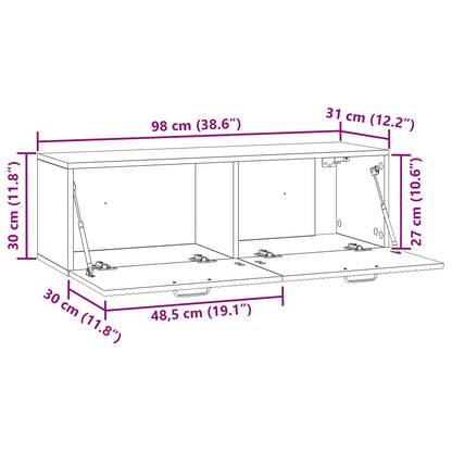 vidaXL Wall-Mounted TV Cabinet Smoked Oak 98 x 31 x 30 cm