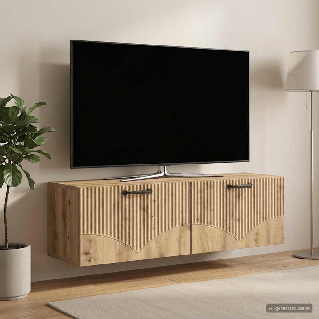 vidaXL Wall-Mounted TV Cabinet 98 x 31 x 30 cm Artisan Oak