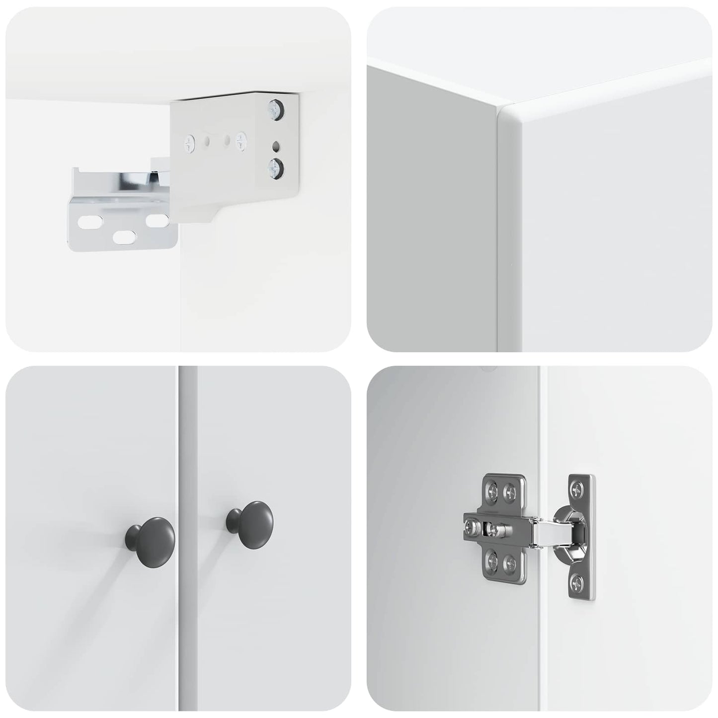 vidaXL Wall-Mounted Cabinet White 66 x 34.5 x 90 cm Engineered Wood