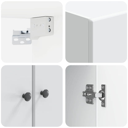 vidaXL Wall-Mounted Cabinet White 66 x 34.5 x 90 cm Engineered Wood