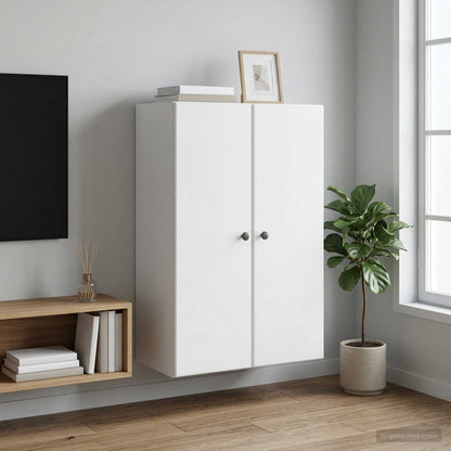 vidaXL Wall-Mounted Cabinet White 66 x 34.5 x 90 cm Engineered Wood