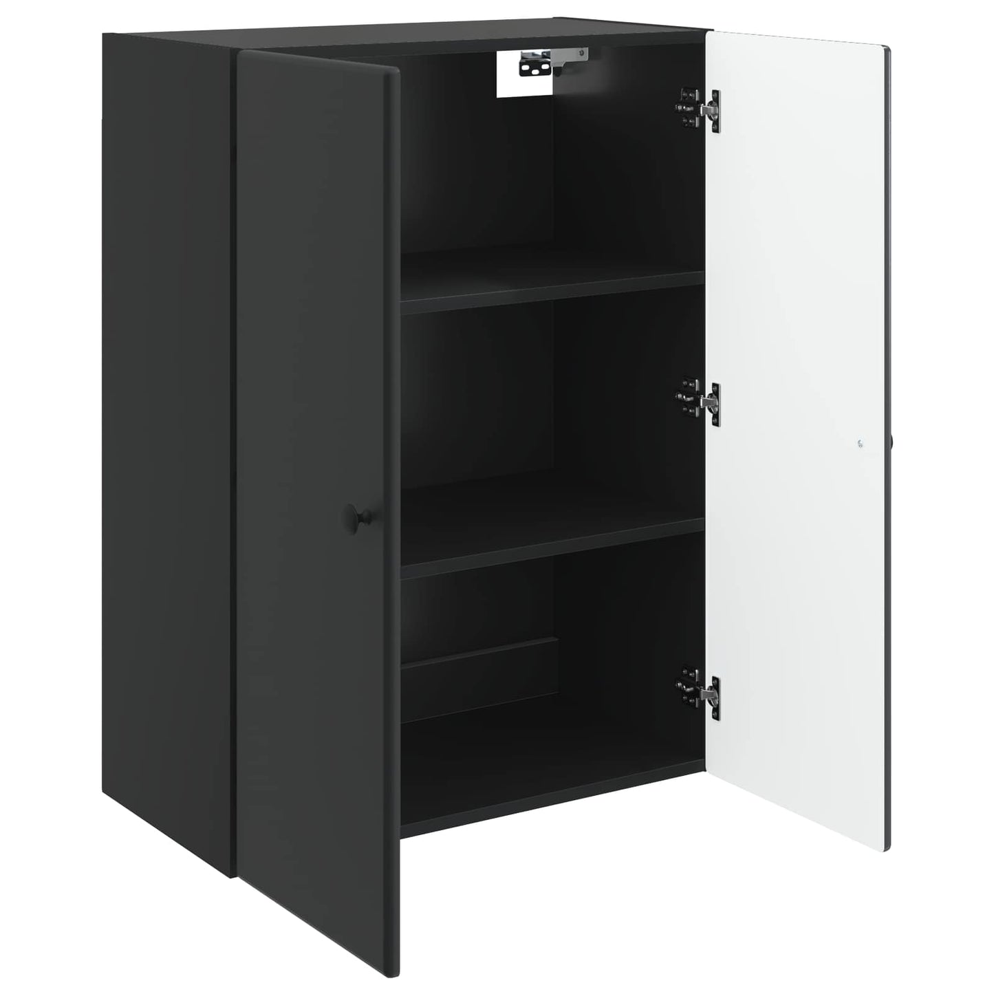 vidaXL Wall-Mounted Cabinet Black 66 x 34.5 x 90 cm Engineered Wood
