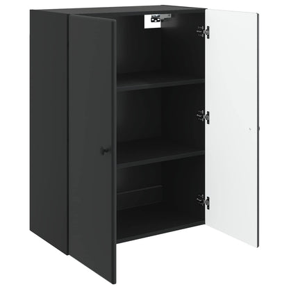 vidaXL Wall-Mounted Cabinet Black 66 x 34.5 x 90 cm Engineered Wood