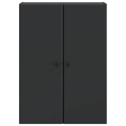 vidaXL Wall-Mounted Cabinet Black 66 x 34.5 x 90 cm Engineered Wood