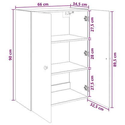 vidaXL Wall-Mounted Cabinet 66 x 34.5 x 90 cm Engineered Wood