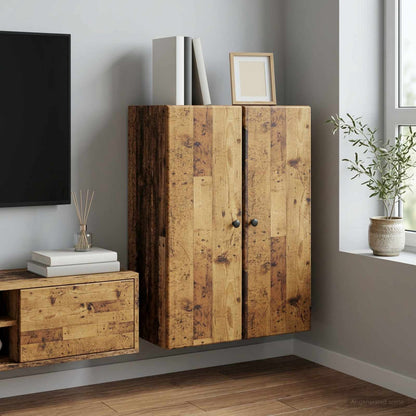 vidaXL Wall-Mounted Cabinet Old Wood 66 x 34.5 x 90 cm Engineered Wood