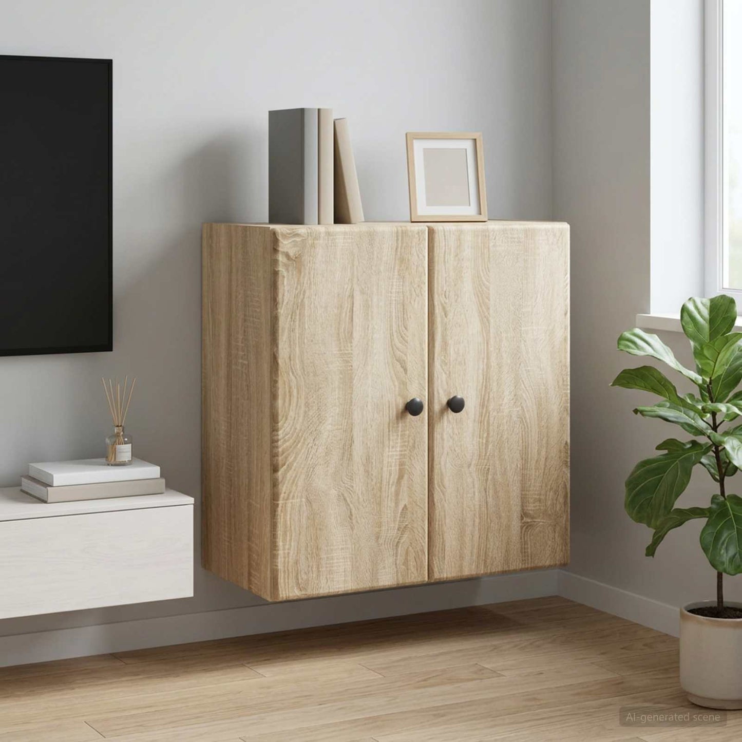 vidaXL Wall-Mounted Cabinet Sonoma Oak 59 x 31 x 60 cm Engineered Wood