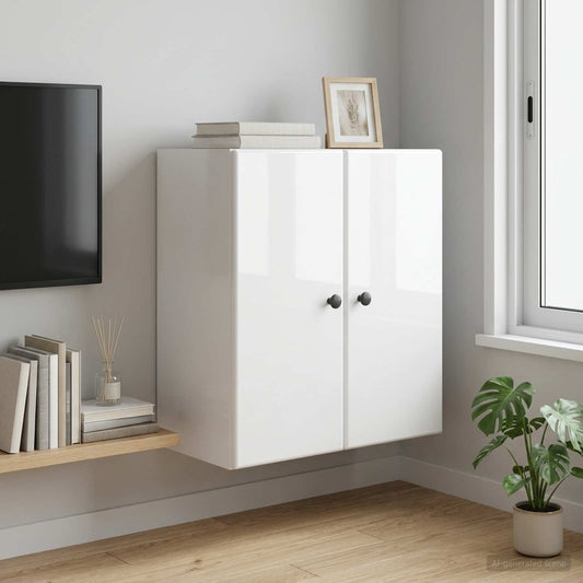 vidaXL Wall-Mounted Cabinet High Gloss White 59 x 31 x 60 cm