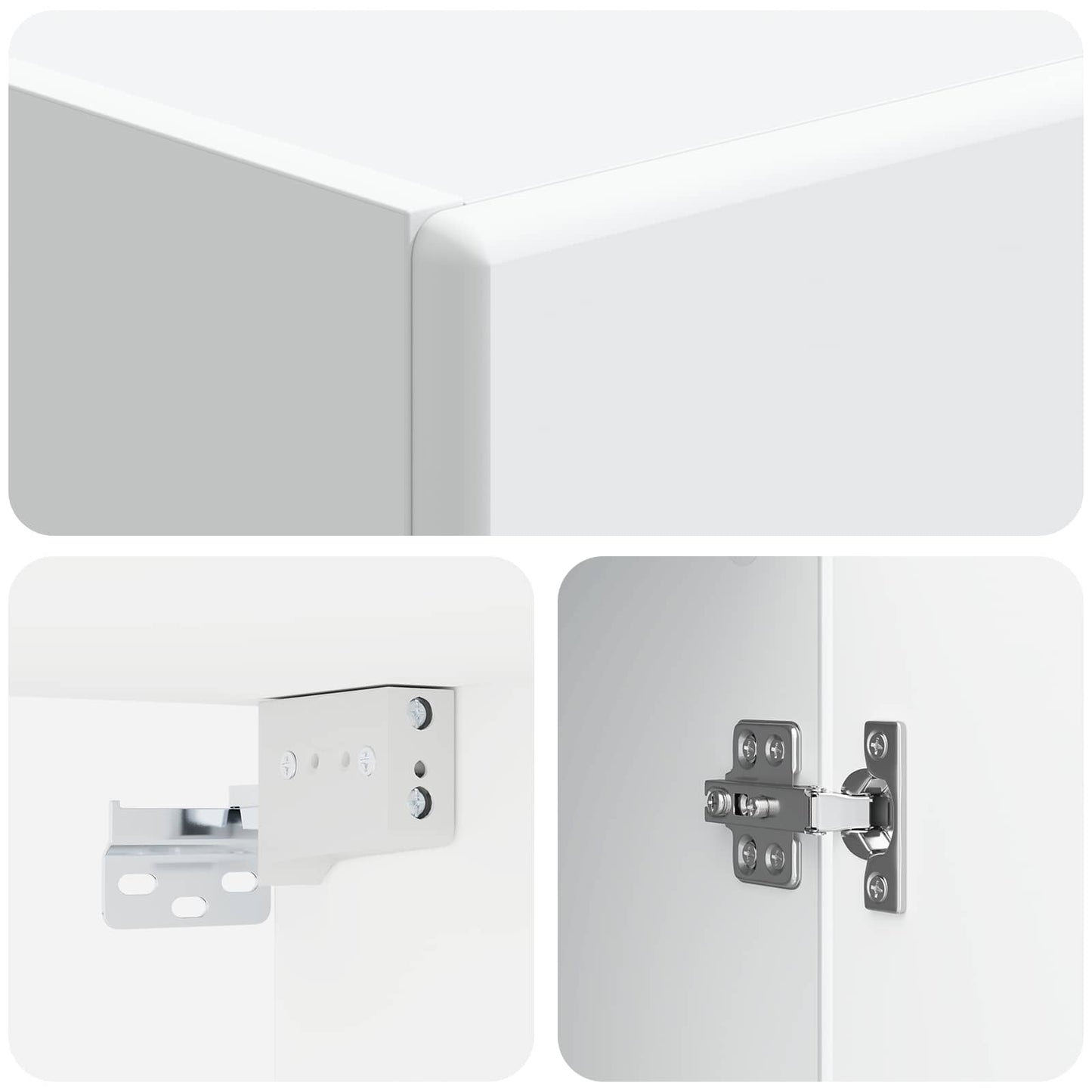 vidaXL Wall-Mounted Cabinet White 33 x 34.5 x 90 cm Engineered Wood