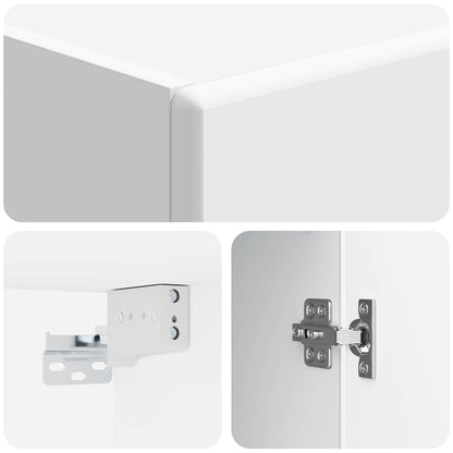 vidaXL Wall-Mounted Cabinet White 33 x 34.5 x 90 cm Engineered Wood