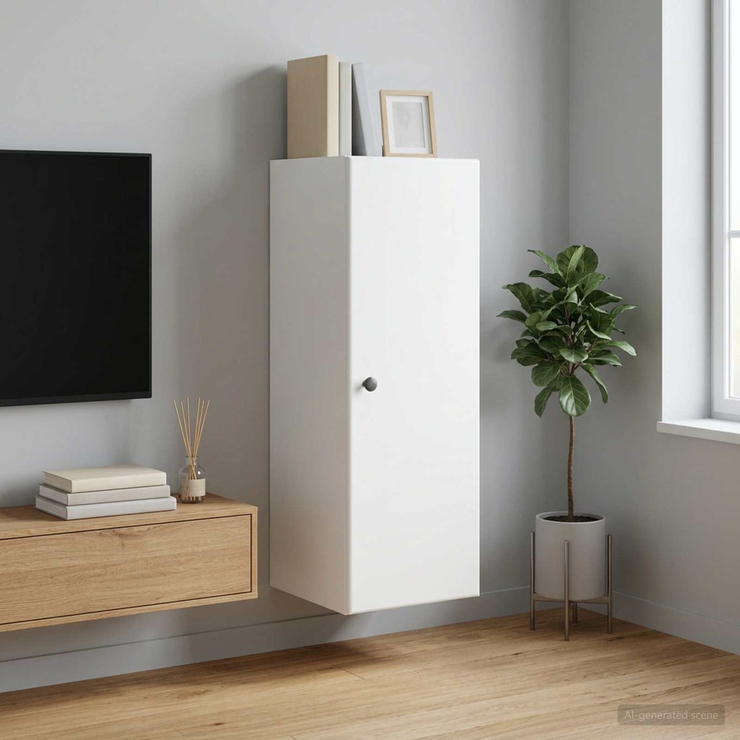 vidaXL Wall-Mounted Cabinet White 33 x 34.5 x 90 cm Engineered Wood