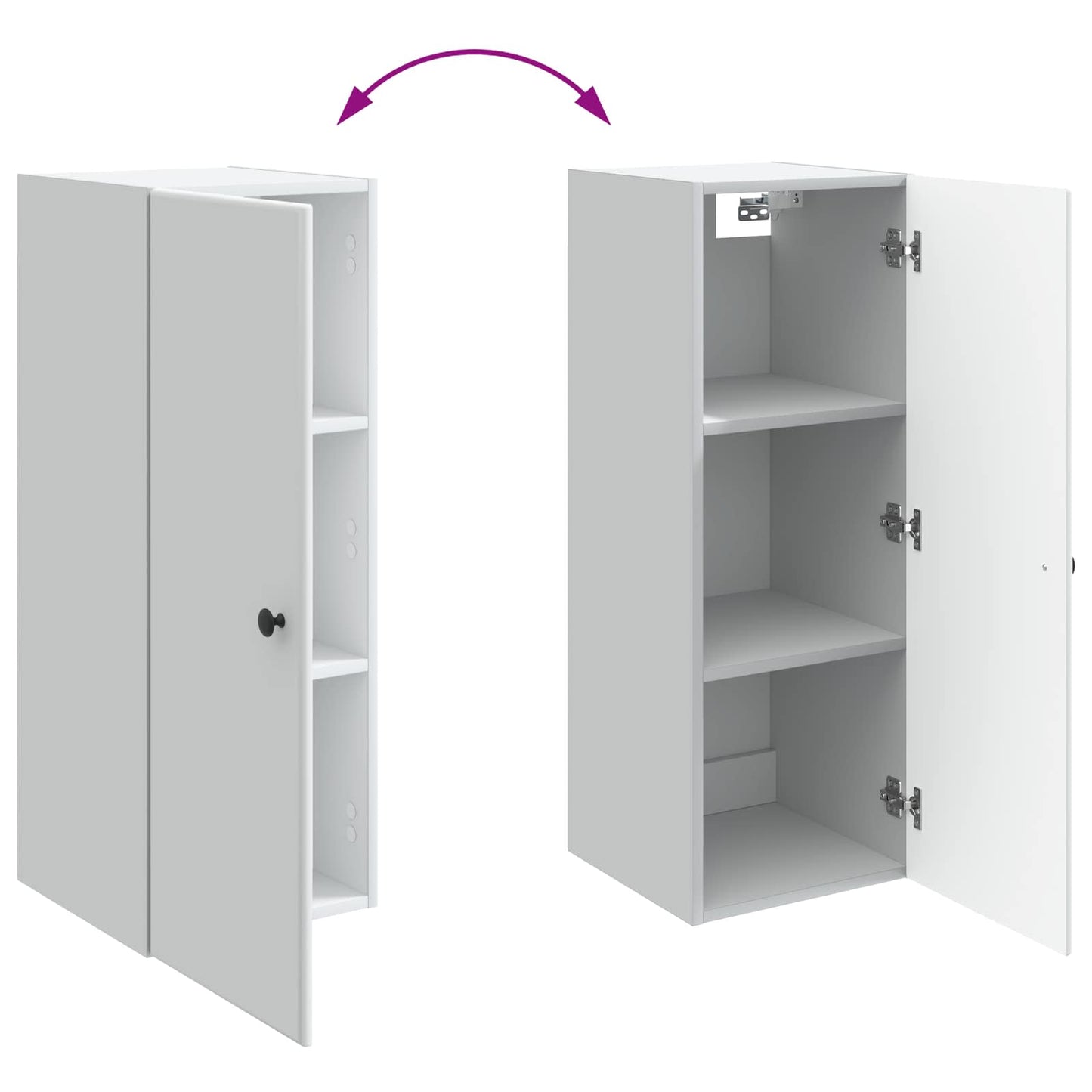 vidaXL Wall-Mounted Cabinet White 33 x 34.5 x 90 cm Engineered Wood