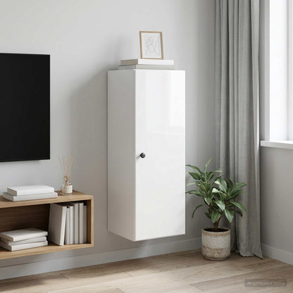 vidaXL Wall-Mounted Cabinet High Gloss White 33 x 34.5 x 90 cm