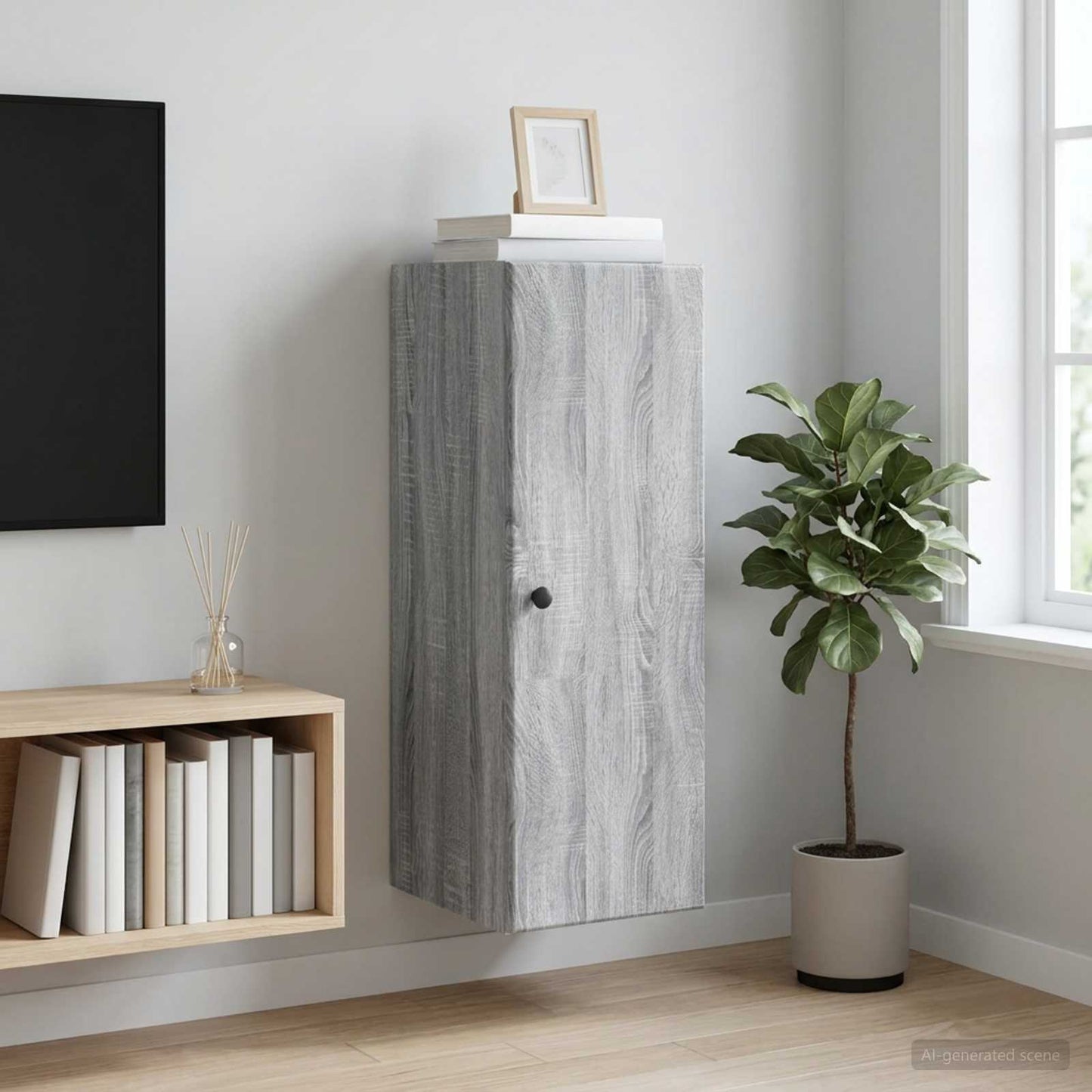 vidaXL Wall-Mounted Cabinet 33 x 34.5 x 90 cm Engineered Wood