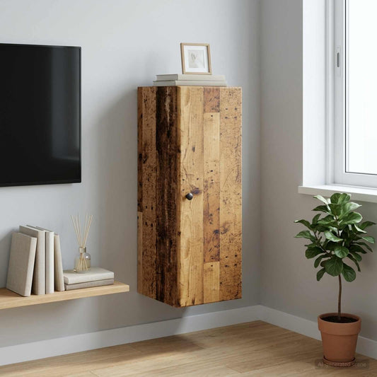 vidaXL Wall-Mounted Cabinet Old Wood 33 x 34.5 x 90 cm Engineered Wood