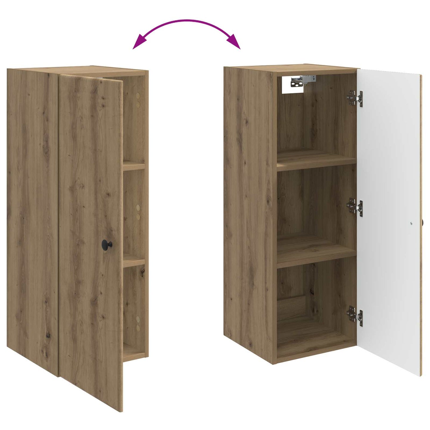 vidaXL Wall-Mounted Cabinet Artisan Oak 33 x 34.5 x 90 cm