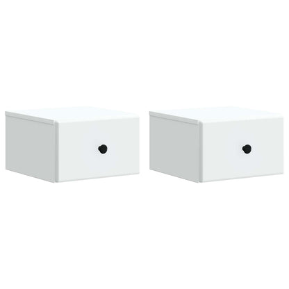 vidaXL Wall-Mounted Bedside Cabinet 2 pcs White 34.5 x 33 x 20 cm