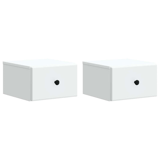 vidaXL Wall-Mounted Bedside Cabinet 2 pcs White 34.5 x 33 x 20 cm