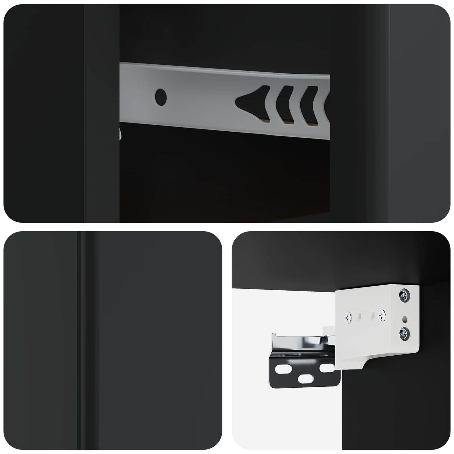 vidaXL Wall-Mounted Bedside Cabinet 2 pcs Black 34.5 x 33 x 20 cm