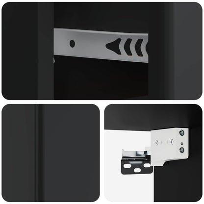 vidaXL Wall-Mounted Bedside Cabinet 2 pcs Black 34.5 x 33 x 20 cm