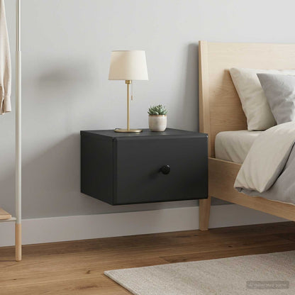 vidaXL Wall-Mounted Bedside Cabinet 2 pcs Black 34.5 x 33 x 20 cm