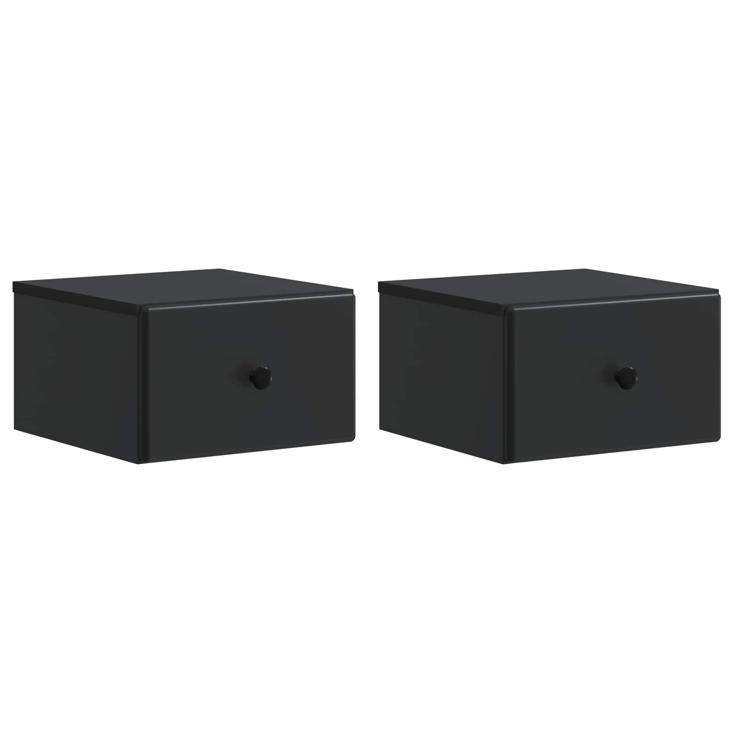vidaXL Wall-Mounted Bedside Cabinet 2 pcs Black 34.5 x 33 x 20 cm