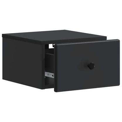 vidaXL Wall-Mounted Bedside Cabinet 2 pcs Black 34.5 x 33 x 20 cm