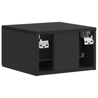 vidaXL Wall-Mounted Bedside Cabinet 2 pcs Black 34.5 x 33 x 20 cm