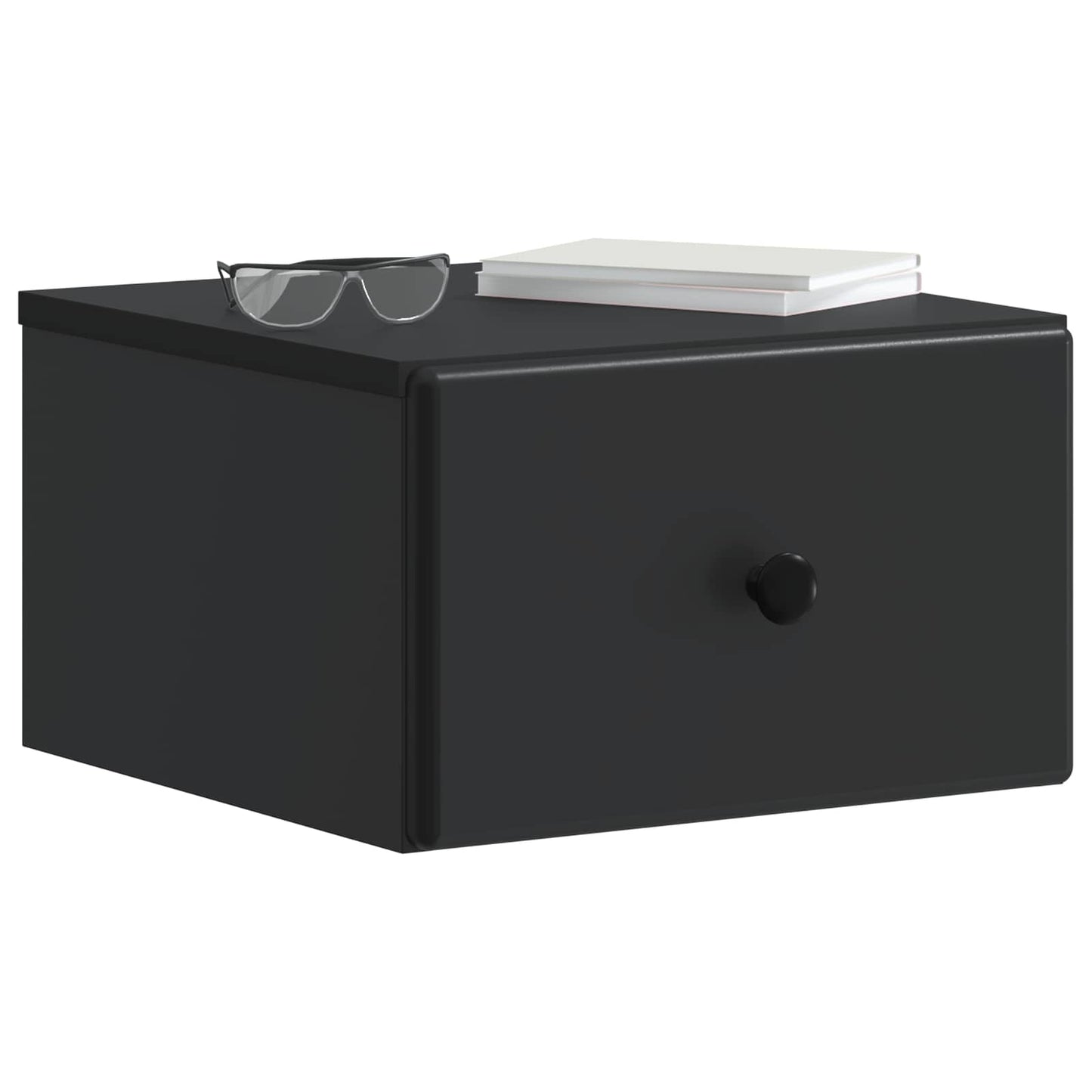 vidaXL Wall-Mounted Bedside Cabinet 2 pcs Black 34.5 x 33 x 20 cm
