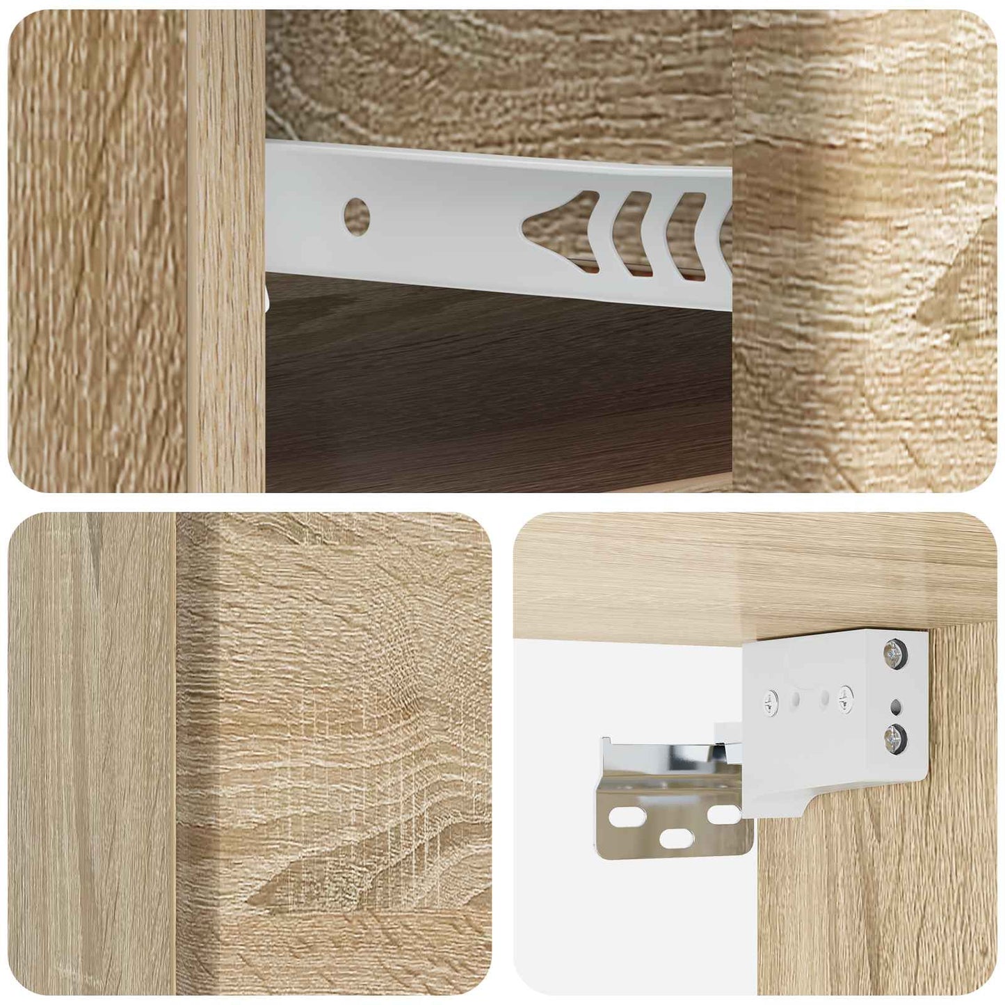 vidaXL Wall-Mounted Bedside Cabinet Sonoma Oak 34.5 x 33 x 20 cm
