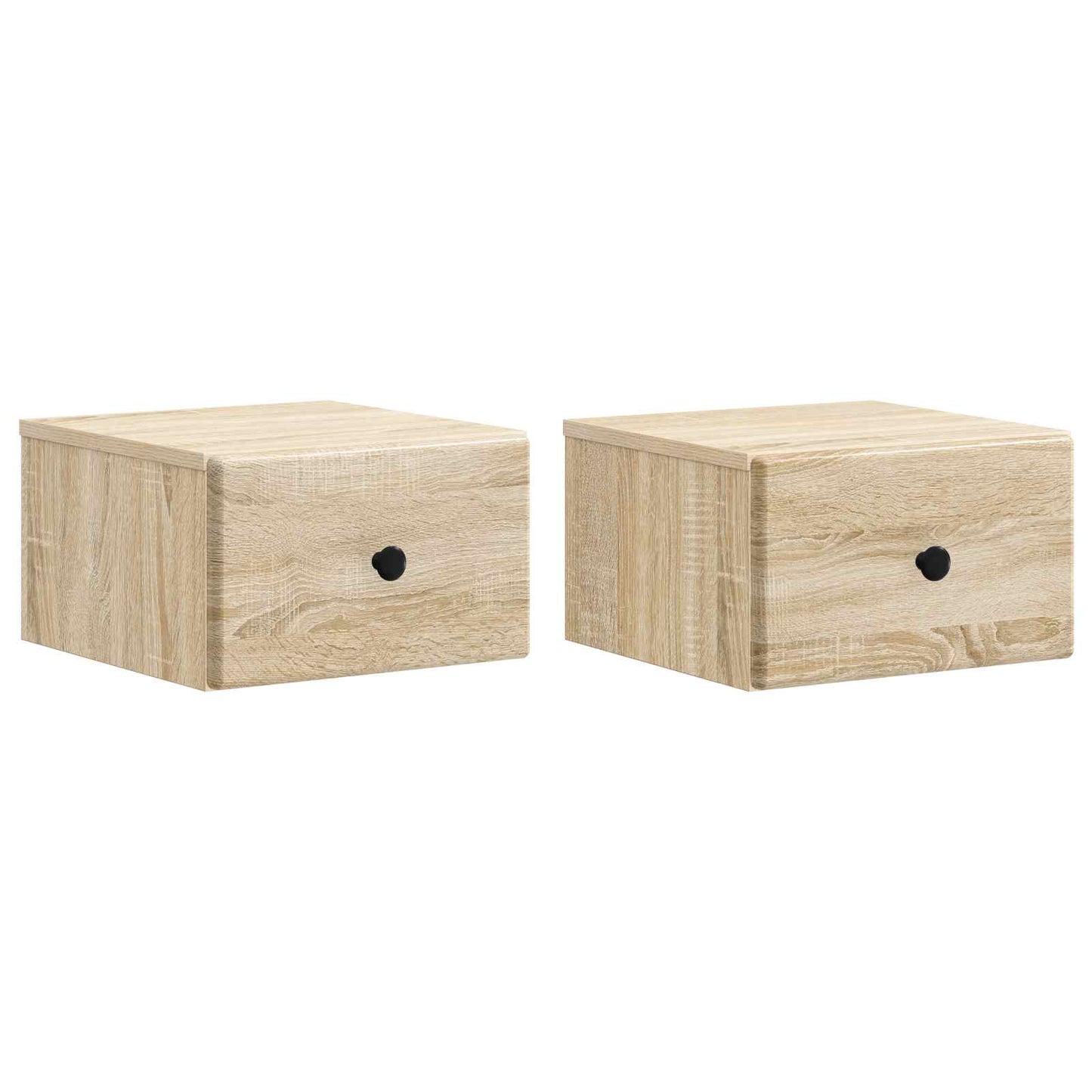 vidaXL Wall-Mounted Bedside Cabinet 2 pcs Sonoma Oak 34.5 x 33 x 20 cm